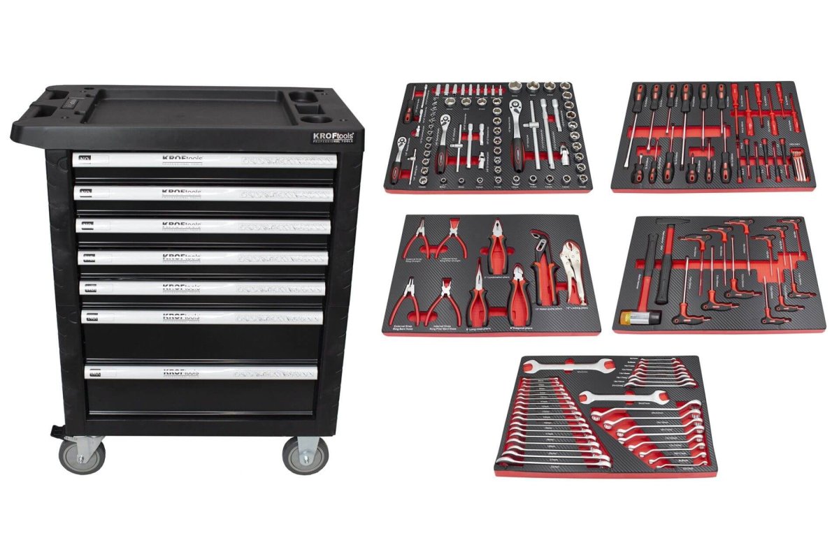 Carro de Ferramentas – 7 Gavetas – KROFTOOLS – 160pcs