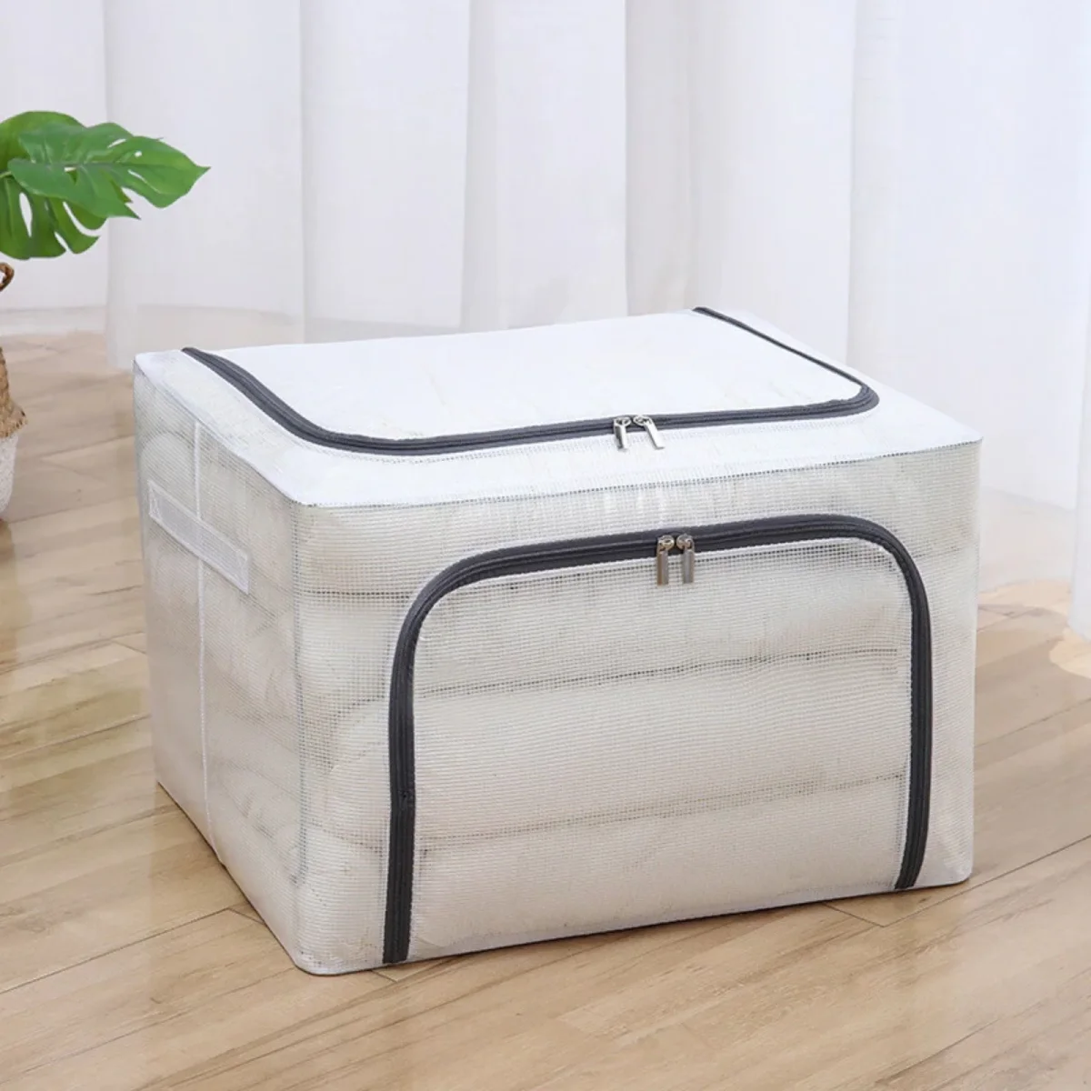 Kit 3 Organizador Multiuso Caixa Organizadora de Guarda Roupa com Zíper Antimofo (39x29x19cm) - Image 3