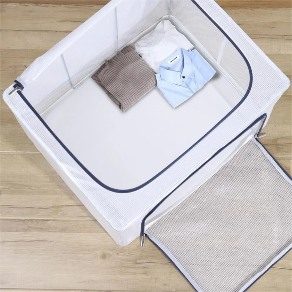Kit 3 Organizador Multiuso Caixa Organizadora de Guarda Roupa com Zíper Antimofo (39x29x19cm) - Image 9