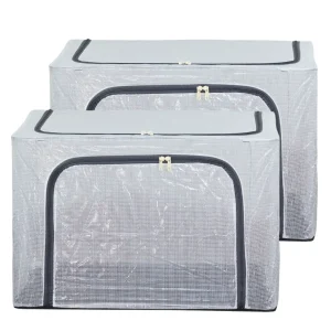 Kit 2 Organizador Multiuso Caixa Organizadora de Guarda Roupa com Zíper Antimofo (39x29x19cm)
