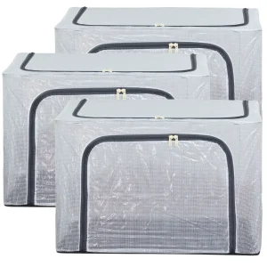 Kit 3 Organizador Multiuso Caixa Organizadora de Guarda Roupa com Zíper Antimofo (39x29x19cm)