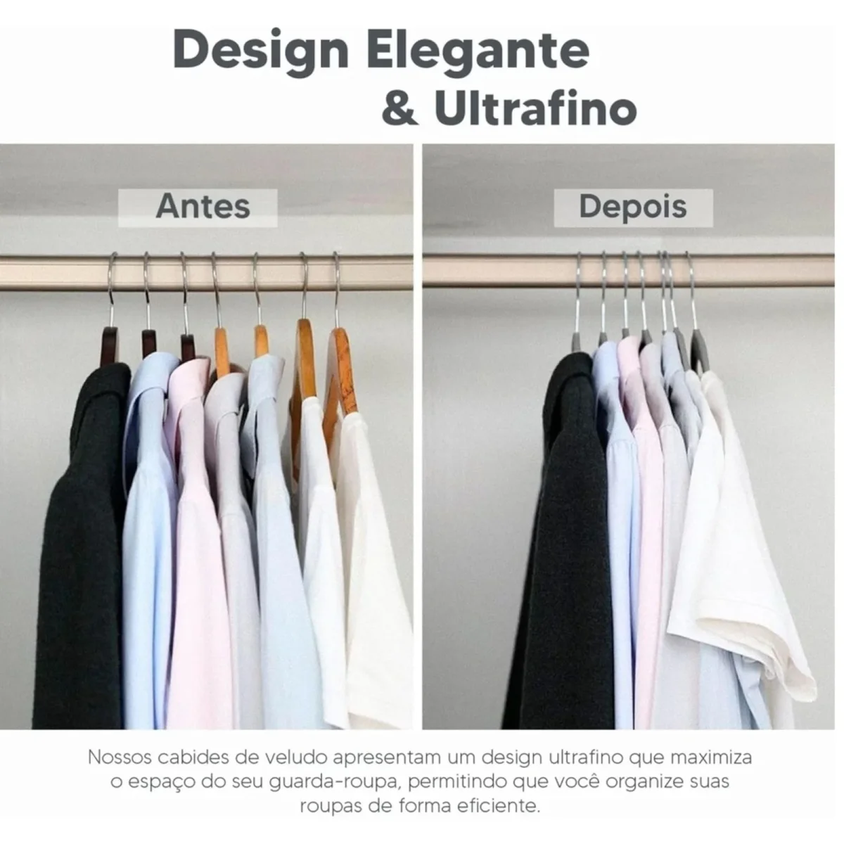 Kit 30 Cabides de Veludo Slim Adulto Antideslizante Ultrafino para Roupas Camisas Calças Vestido - Image 4