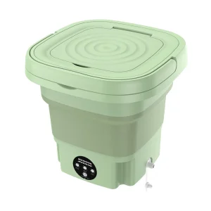 Mini Maquina De Lavar Roupas Dobrável Portatil 6,5 Litros Cor:Verde