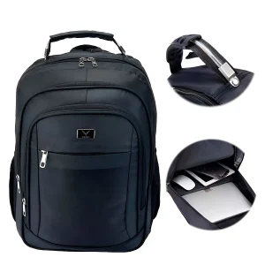 Mochila Bag Executiva Reforçada Preta para Notebook até 18″ Escolar Trabalho Viagem