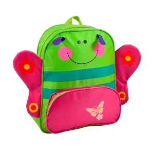 Mochila Escolar Infantil Costas com Estampa Borboleta Escola Viagem Passeio