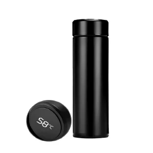 Garrafa Térmica Em Aço Inox Com Termômetro Digital 500ml Led