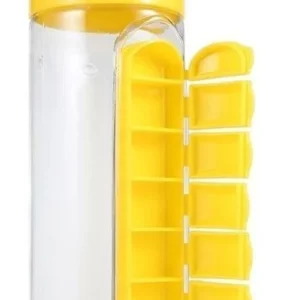 Garrafa Plastico Porta Comprimidos Destacavel 600ml Cor:Amarelo