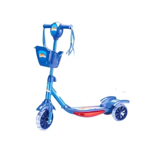 Patinete 3 Rodas Infantil Dobrável com Som e Luz – Azul