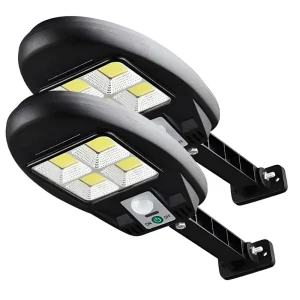 Kit 2 Luminária Lâmpada Solar LED com Sensor de Movimento 15W Á Prova D’Água para Áreas Externas