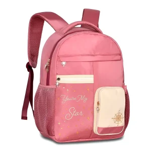 Mochila Feminina Costas Fadas e Glitter Escolar Viagem Passeio Rosa