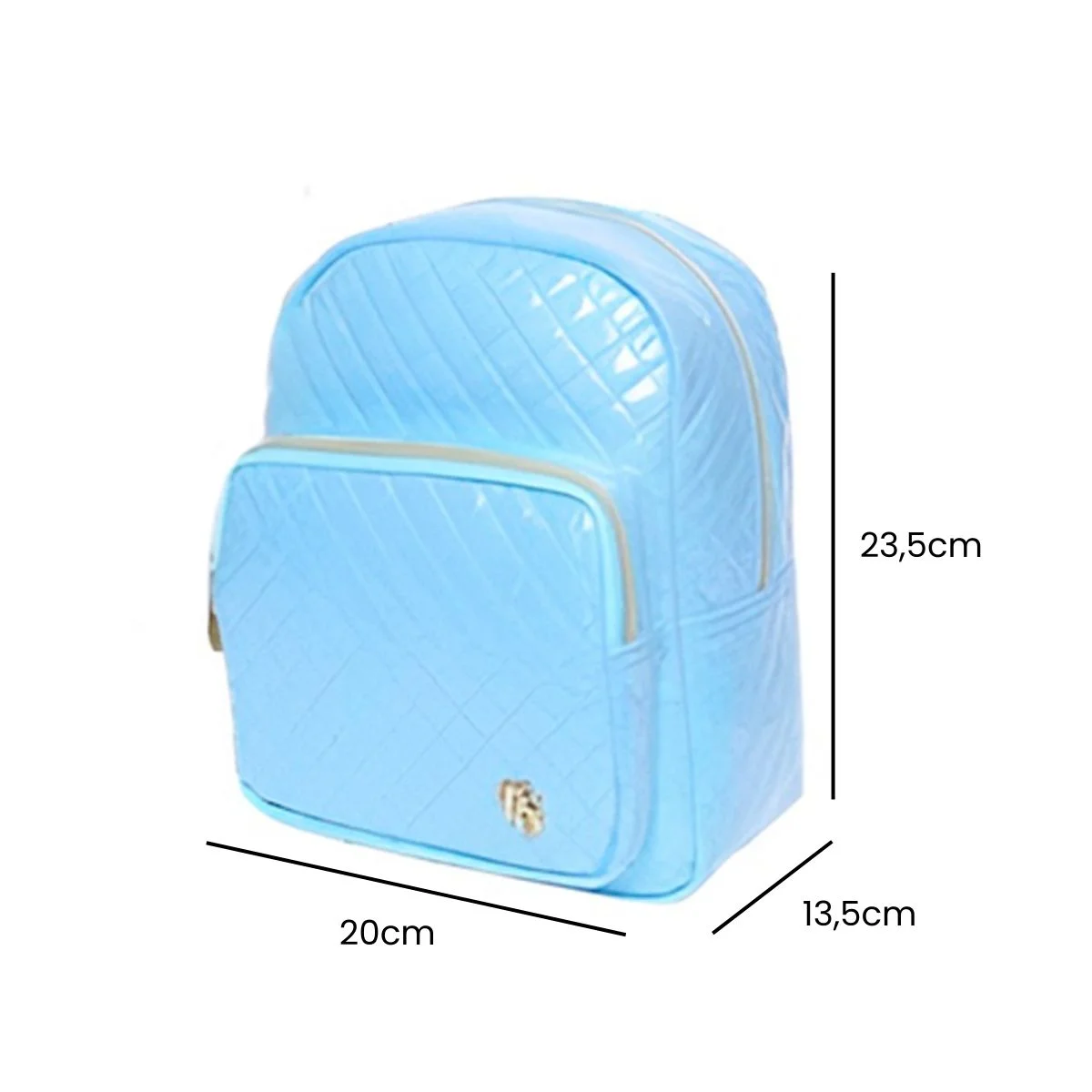 Mochila Bolsa Feminina Costas com Brilho Glitter Resistente Escolar Viagem Passeio Trabalho Azul - Image 4