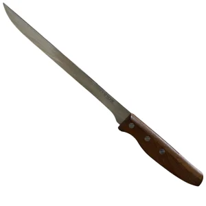Faca de Corte 35cm Aço Inox com Cabo de Madeira Cozinha Churrasco Carne