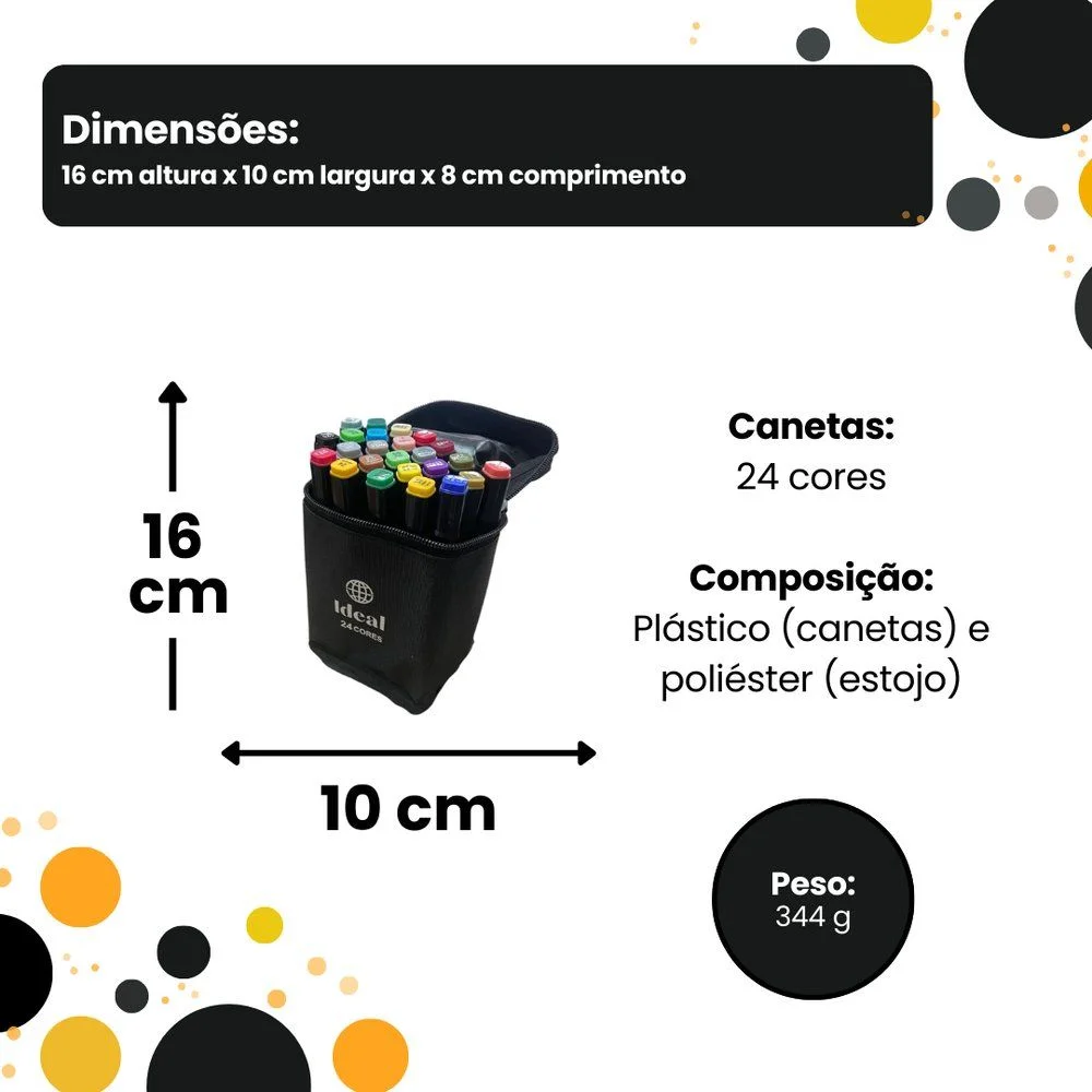 Estojo com 24 Canetas de Colorir Hidrográficas - Image 5