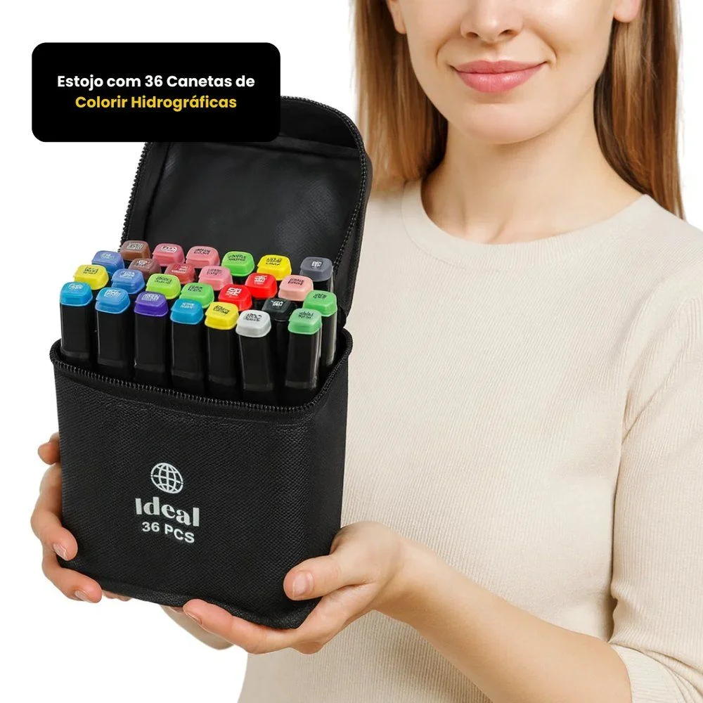 Estojo com 36 Canetas de Colorir Hidrográficas - Image 3
