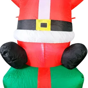 Papai Noel Infláel Sentado no Saco de Presente de 1,90m Bivolt