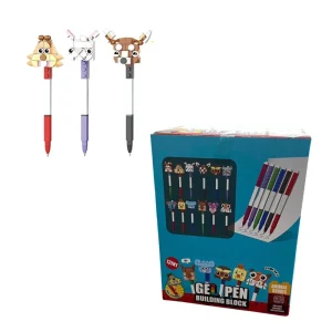 Kit 12 unidades Caneta Blocos coloridos para encaixe – Sortido