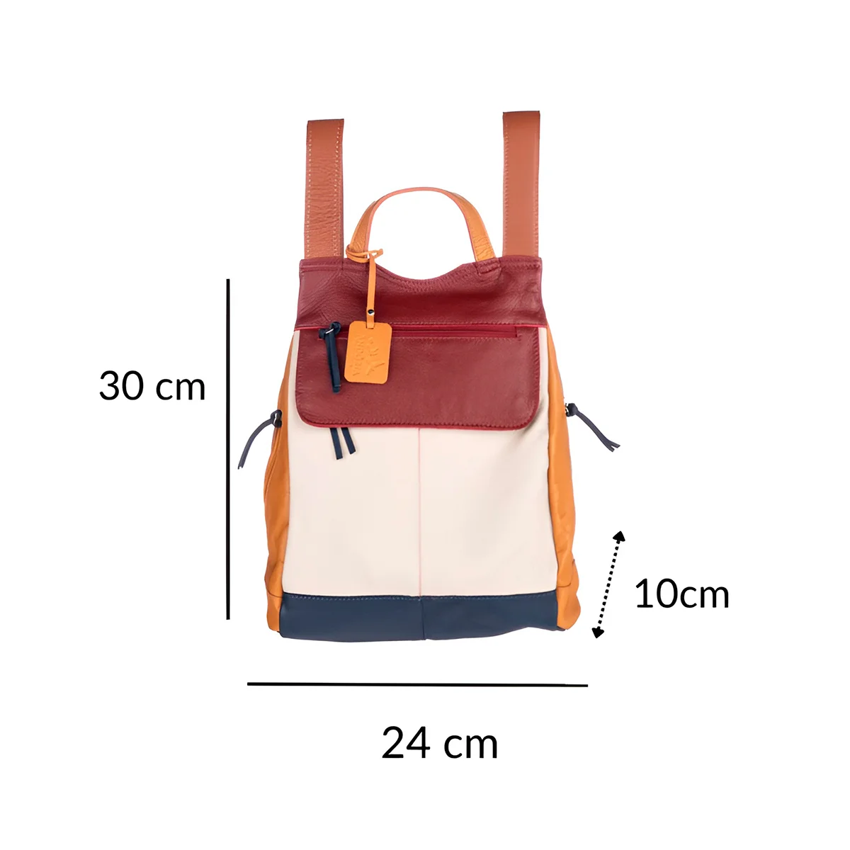 Mochila de Couro Legítimo Modelo Malu Resistente Confortável Modelo:Verde Musgo - Image 3