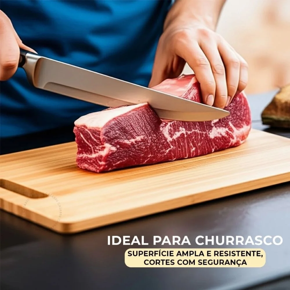 Kit 3 Tábua de Corte Madeira MDF Retangular Para Carne Churrasco Legumes Frutas - Image 5