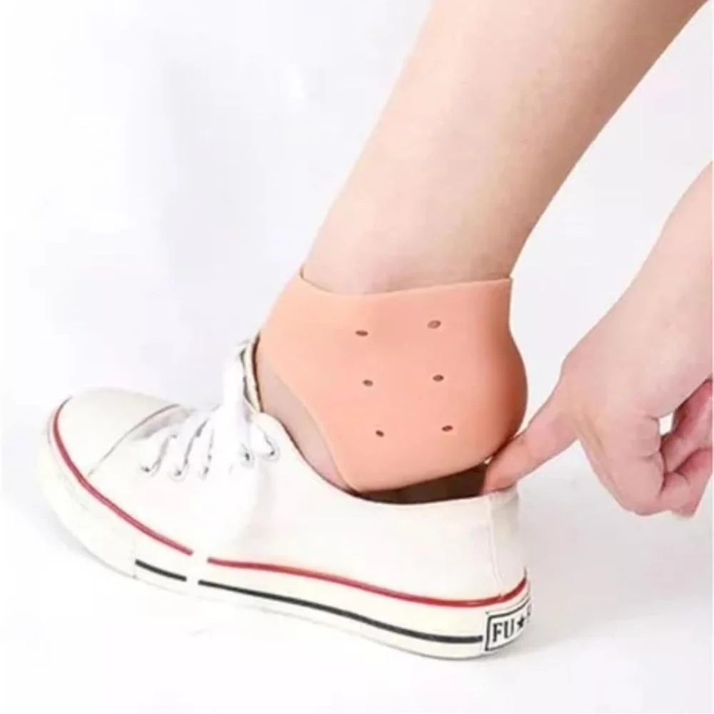 Par Meia Calcanhar Silicone Gel Calcanheira Ortopédica Fascite Facite Plantar Esporão Pés Macios - Image 4