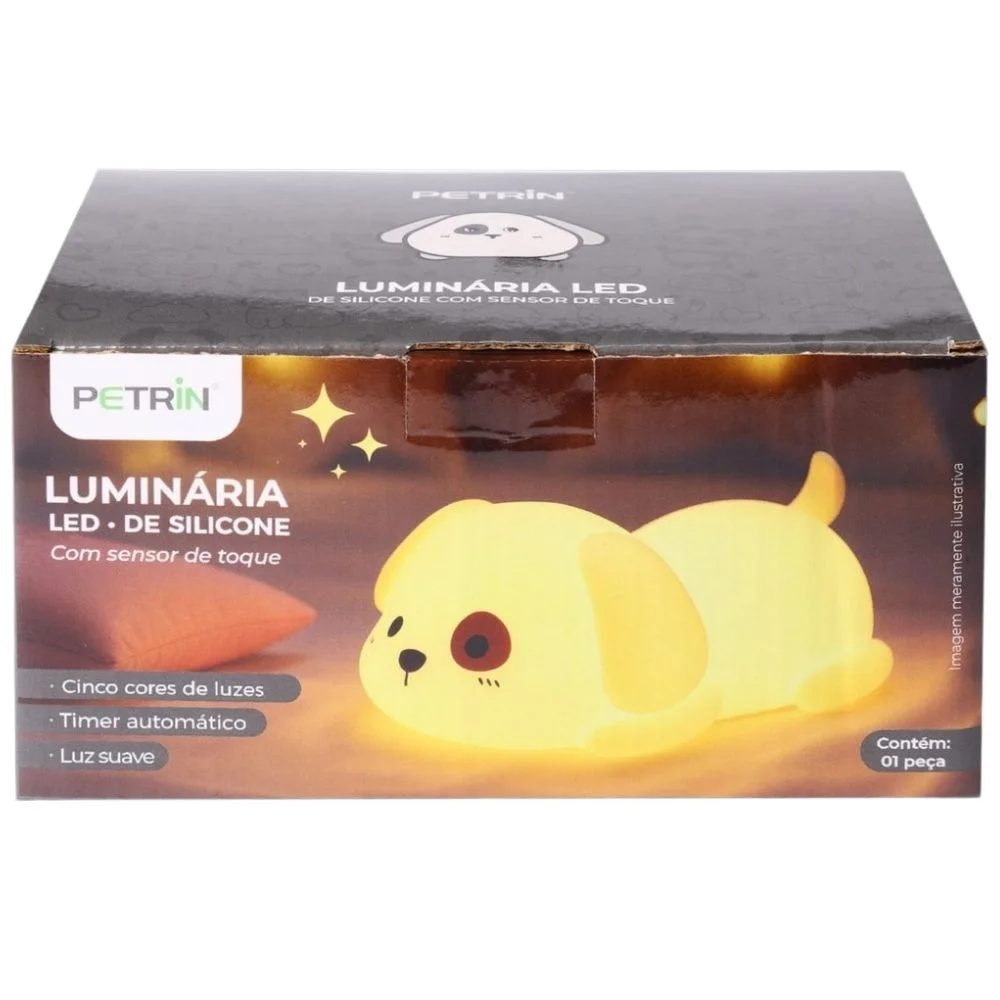 Luminária LED Cachorrinho Silicone Abajur de Mesa Touch USB Recarregável - Image 5