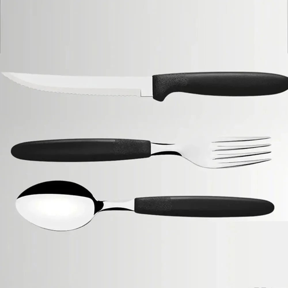 Jogo de Talheres 12 Peças Inox com Garfos Facas Colheres Preto - Image 4