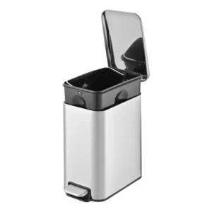 Lixeira com Pedal 5 Litros Powermaid Linea Inox Slim Retangular