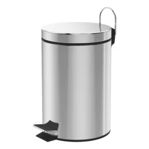 Lixeira com Pedal 12 Litros Inox Redonda para Banheiro Cozinha Escritório