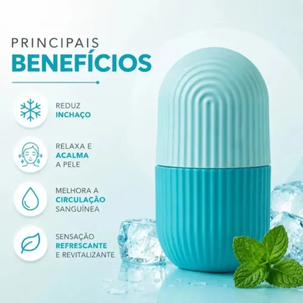 Massageador Facial Gelo Cuidados com a Pele Compacto Silicone Reutilizável - Image 4