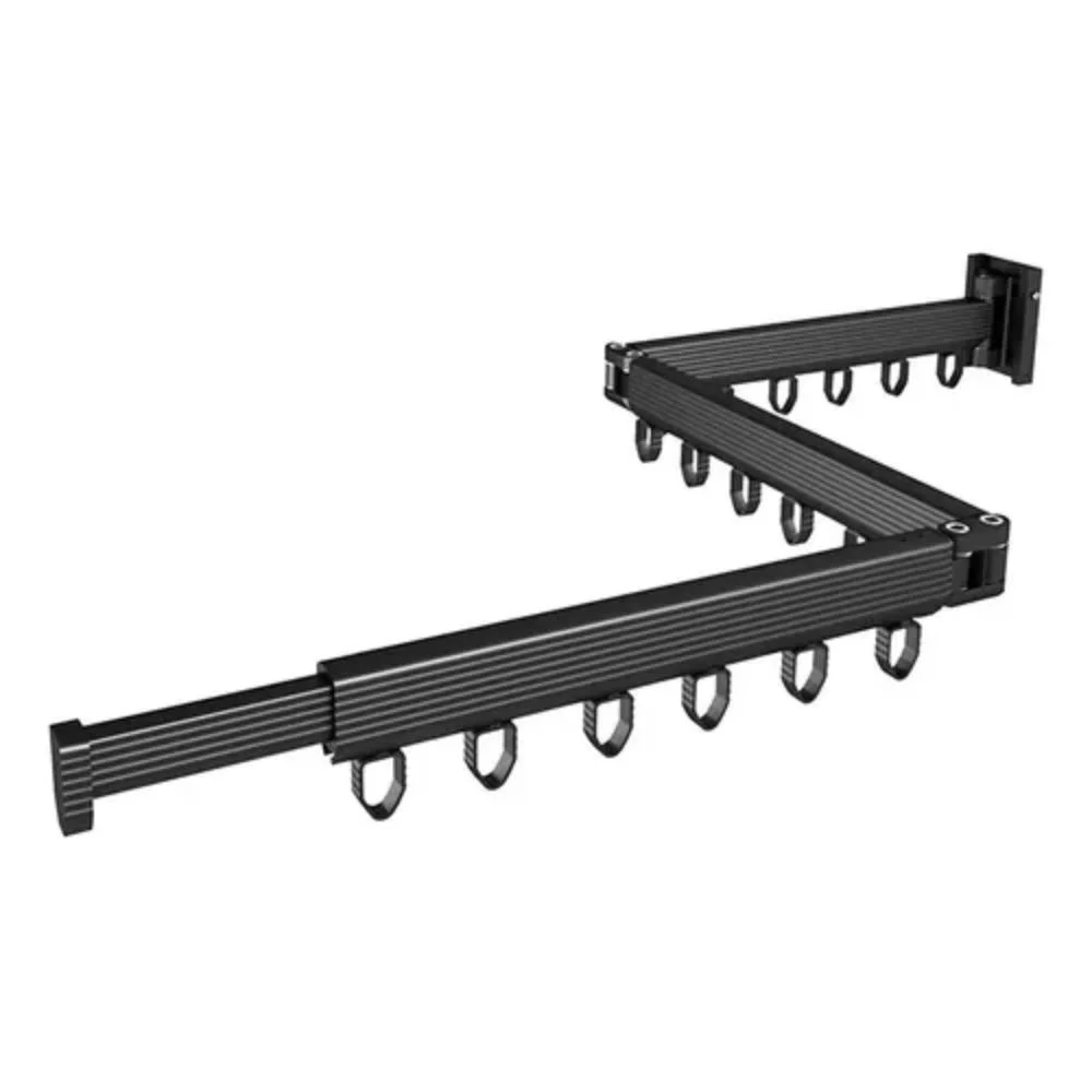 Varal de Roupas de Parede Retrátil Dobrável Suporte para Cabides Lavanderia - Image 2