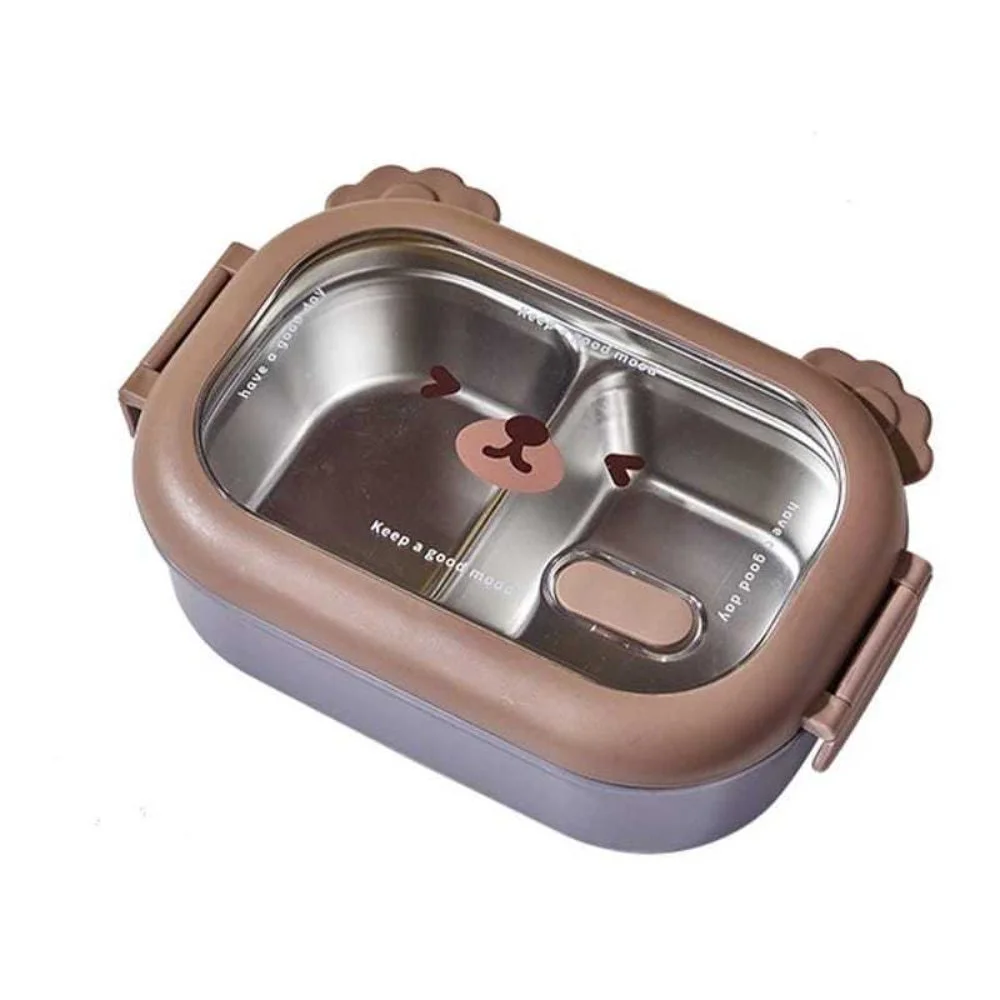 Marmita Térmica Inox 950ml 2 Compartimentos Lancheira Escolar Viagem