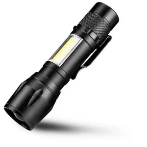 Lanterna Mini Led Recarregável Usb com Zoom e 3 Modos de Luz