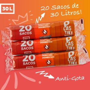 Rolo Saco Lixo 52×60 30Lts Anti Gota RL/20sc.