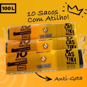 Rolo Saco Lixo 85×95 100Lts C/Atilho Anti Gota RL/10Sc.