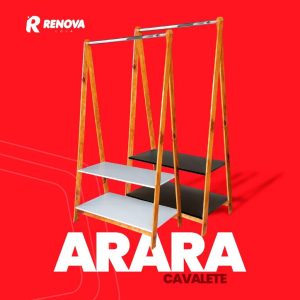 Arara Cavalete MDF Com 2 Prateleiras