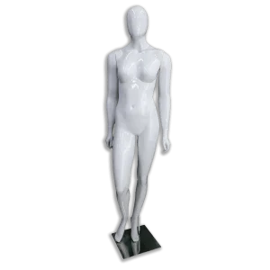 Manequim De Fibra Feminino Braço Reto E Perna Dobrada Branco