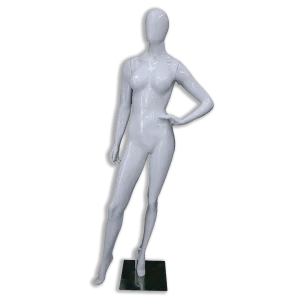Manequim De Fibra Feminino Mão Na Cintura Branco