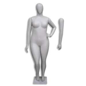 Manequim De Plástico Feminino Plus Size – 3 Braços Bege